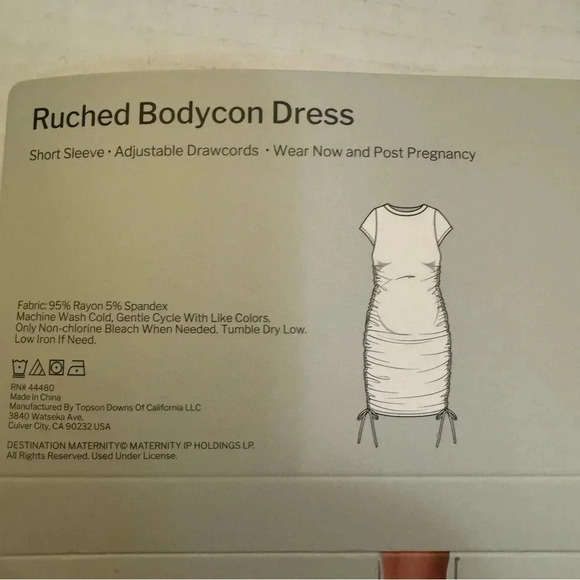 Destination Maternity Ruched Bodycon Dress - Picture 2 of 5